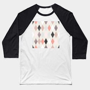 Simple Argyle Pattern in Black and Pink Baseball T-Shirt